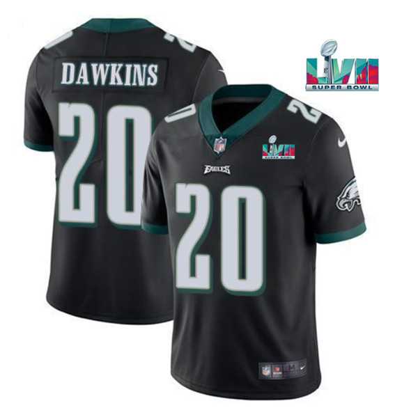 Men & Women & Youth Philadelphia Eagles #20 Brian Dawkins Black Super Bowl LVII Patch Vapor Untouchable Limited Stitched Jersey